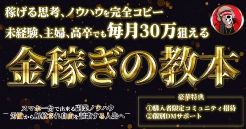 【金稼ぎの教本】スマホ一台。再現性高く副業、ネットビジネスで稼ぐ聖書。人生に革命を起こすバイブル品。　仮面